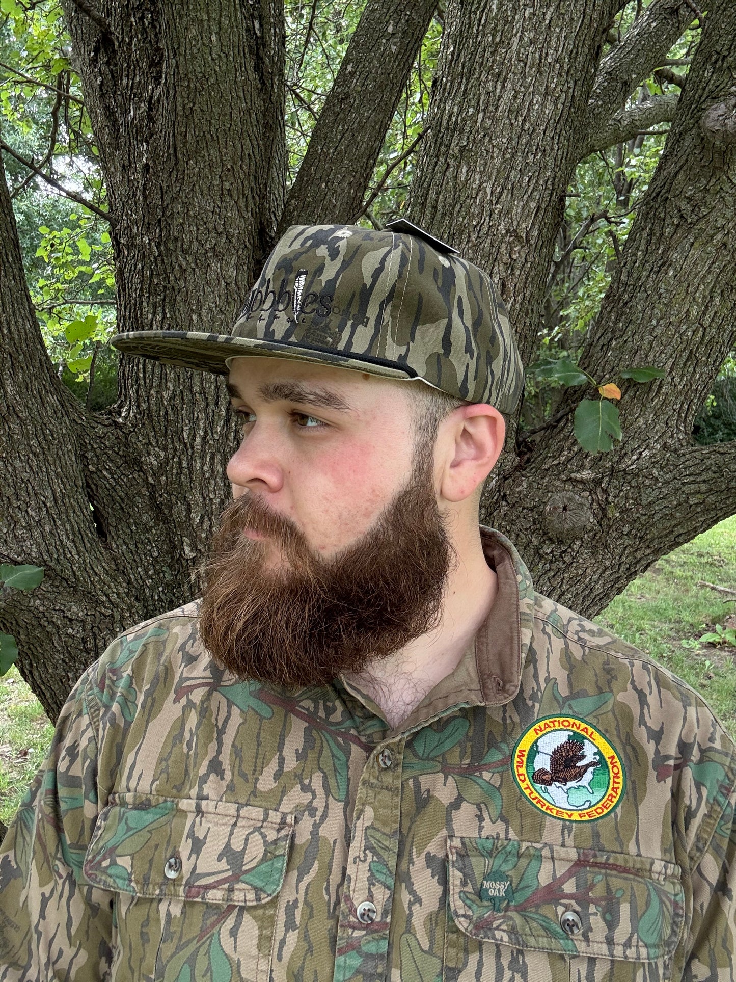 "MoGobbles" Panel Roper Hat Bottomland with Black Text