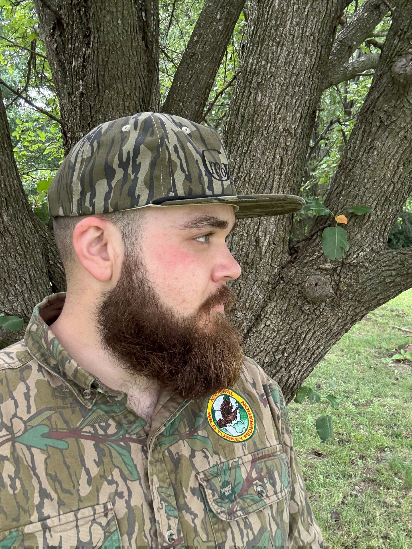 "MoGobbles" Panel Roper Hat Bottomland with Black Text