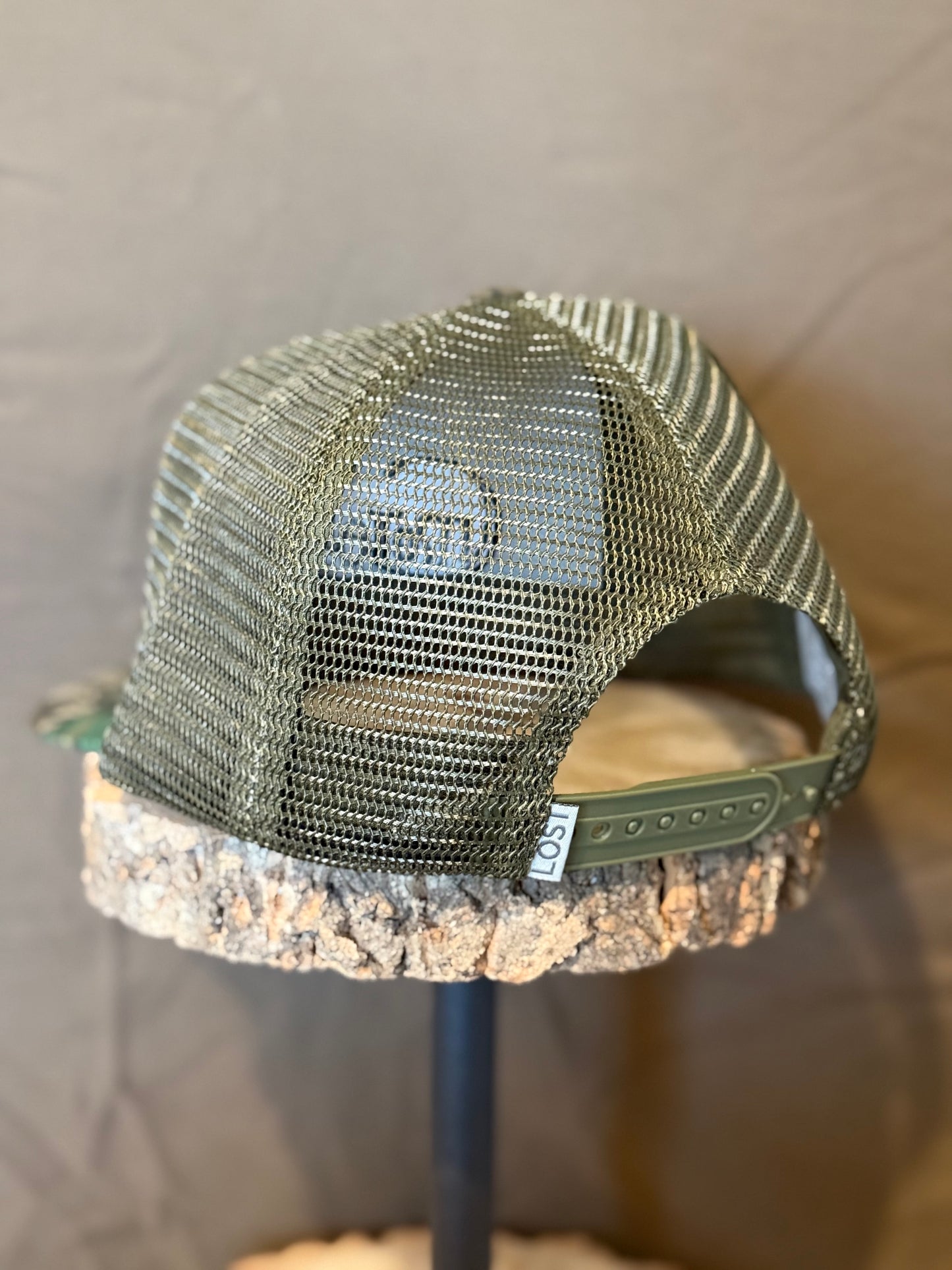 "MoGobbles" Formed Trucker Greenleaf/Olive with Black Text.