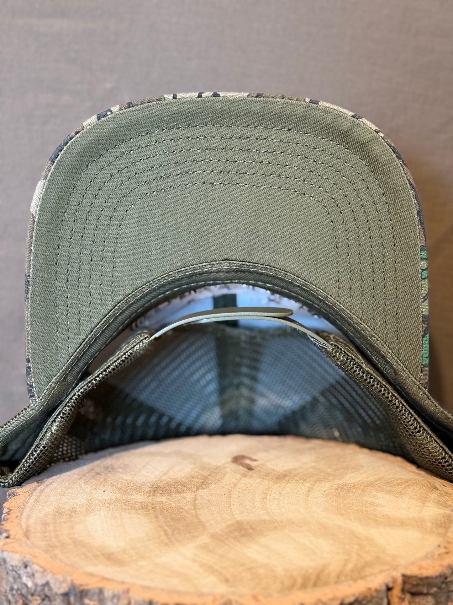 "MoGobbles" Formed Trucker Greenleaf/Olive with Black Text.