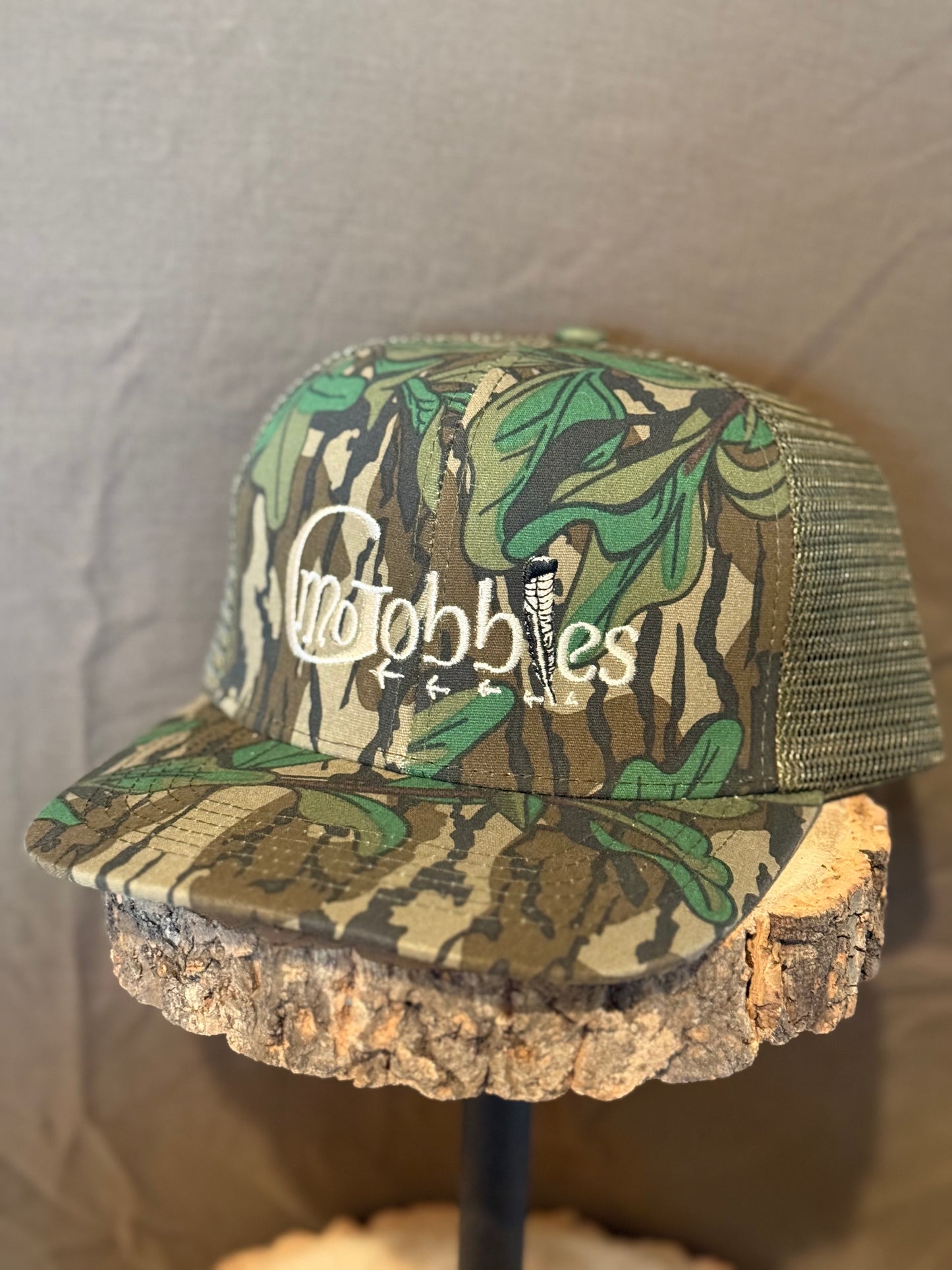 "MoGobbles" Formed Trucker Greenleaf/Olive with Ivory Text