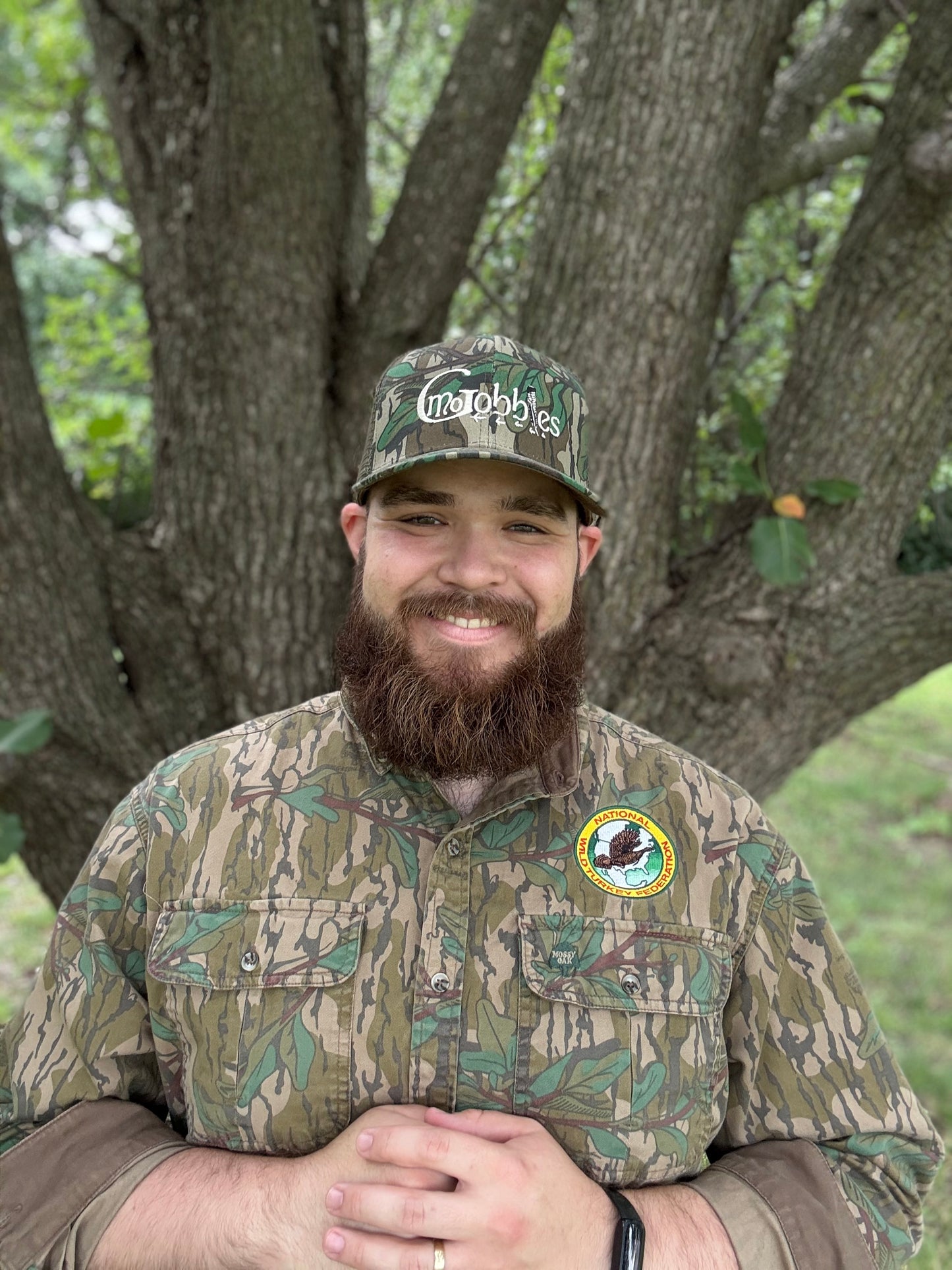 "MoGobbles" Formed Trucker Greenleaf/Olive with Ivory Text